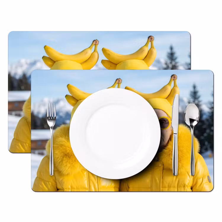 Placemat - 6 stuks - Vrouwen - Bananen - Geel — 2