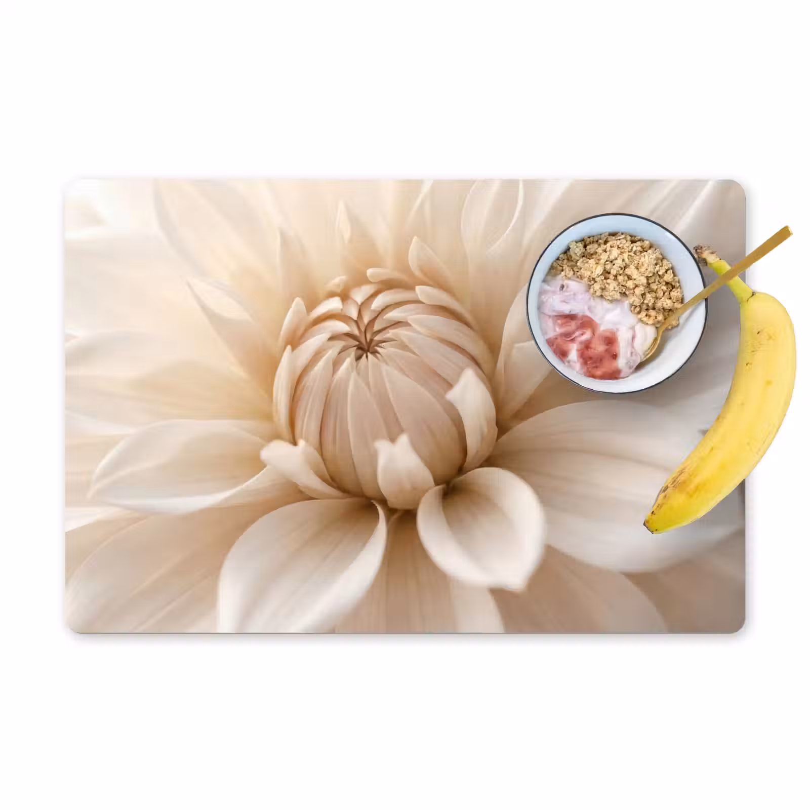 Placemat - 6 stuks - Bloem - Dahlia - Wit — 1