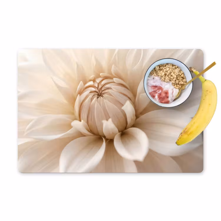 Placemat - 6 stuks - Bloem - Dahlia - Wit — 1