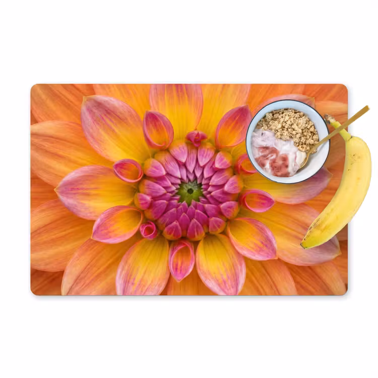 Placemat - 6 stuks - Dahlia - Bloem - Oranje — 1