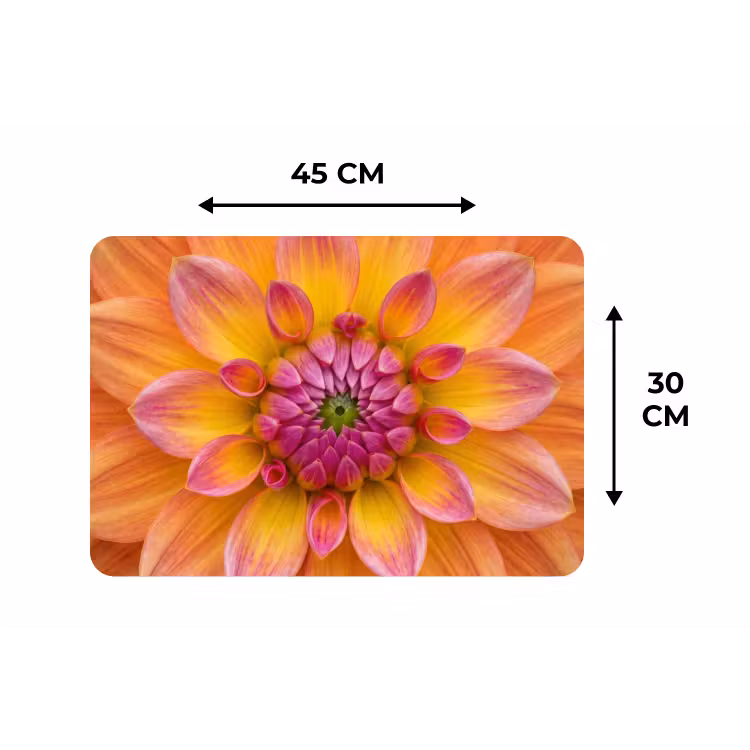 Placemat - 6 stuks - Dahlia - Bloem - Oranje — 3