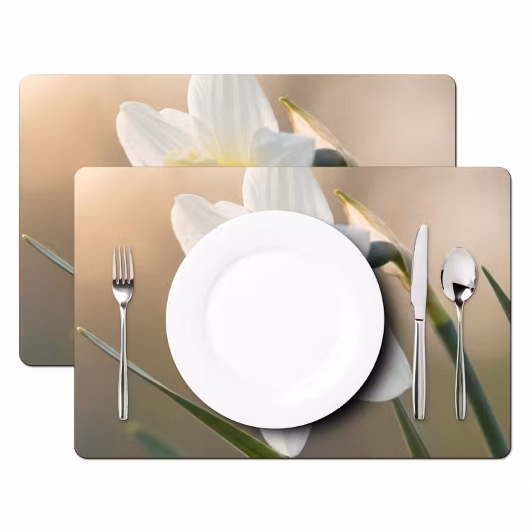 Placemat - 6 stuks - Narcis - Bloem - Minimalistisch — 2