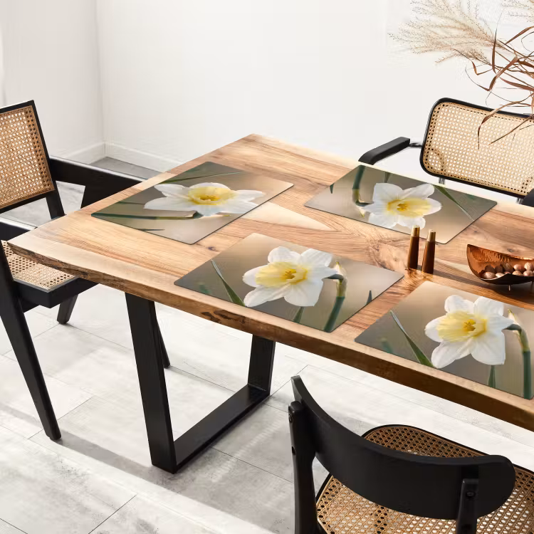 Placemat - 6 stuks - Narcis - Bloem - Minimalistisch — 5