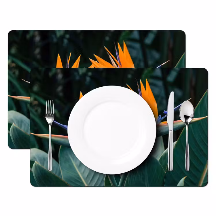 Placemat - 6 stuks - Paradijsvogel - Bloem - Exotisch — 2