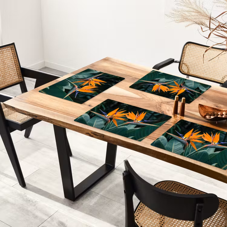Placemat - 6 stuks - Paradijsvogel - Bloem - Exotisch — 5