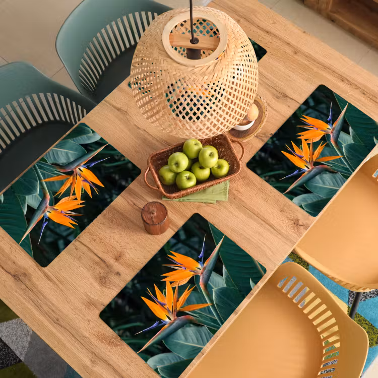 Placemat - 6 stuks - Paradijsvogel - Bloem - Exotisch — 6