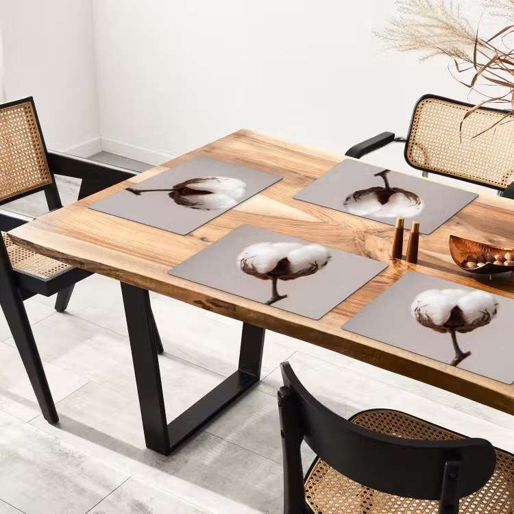 Placemat - 6 stuks - Katoenbol - Minimalistisch - Wit — 5
