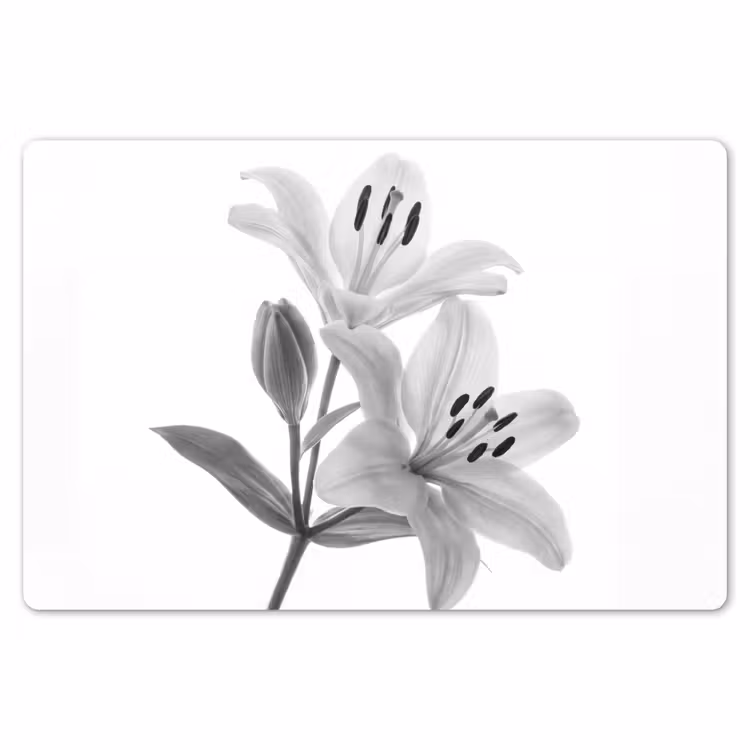 Placemat - 6 stuks - Lelies - Elegant - Zwart - Wit — 7