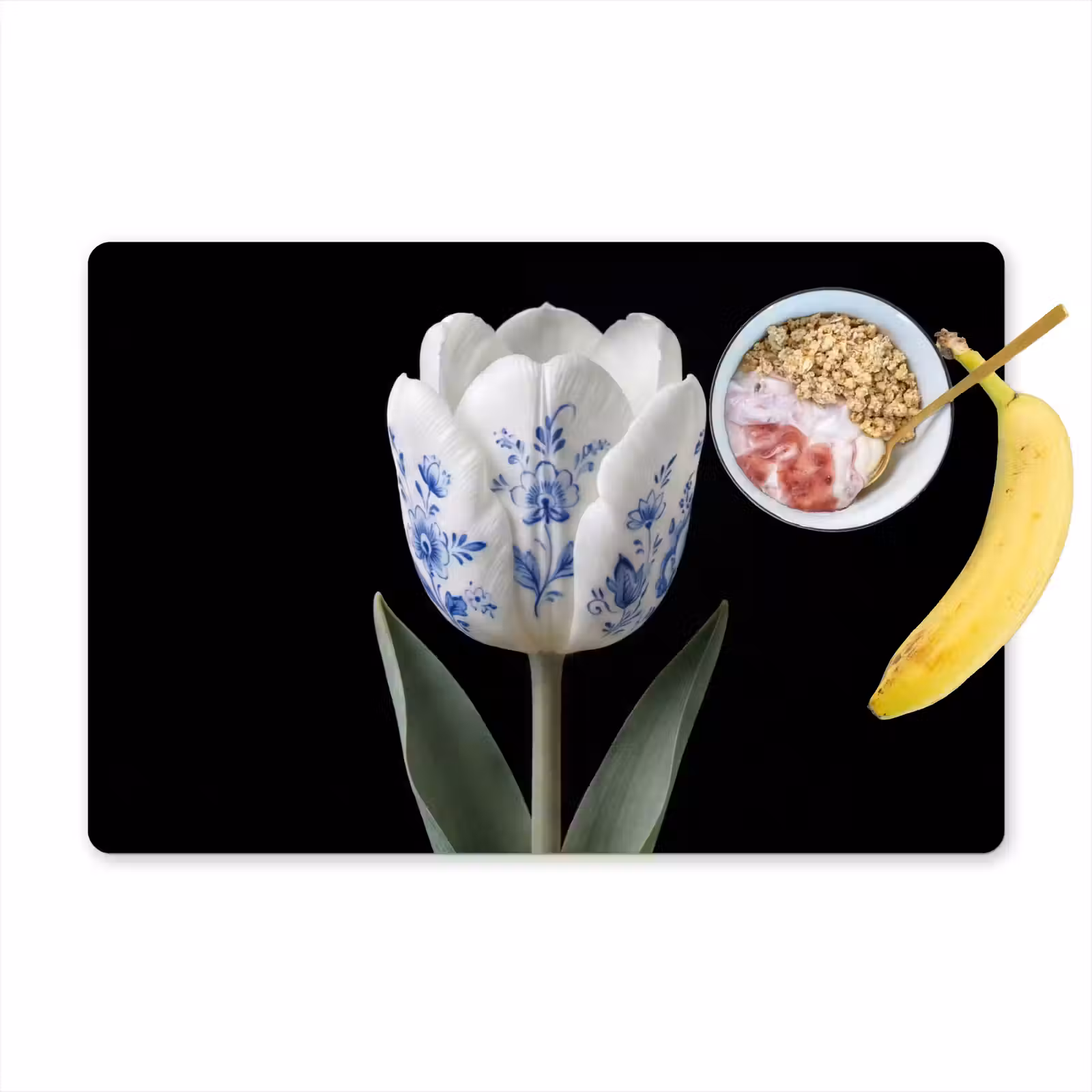 Placemat - 6 stuks - Tulp - Patroon - Blauw — 1