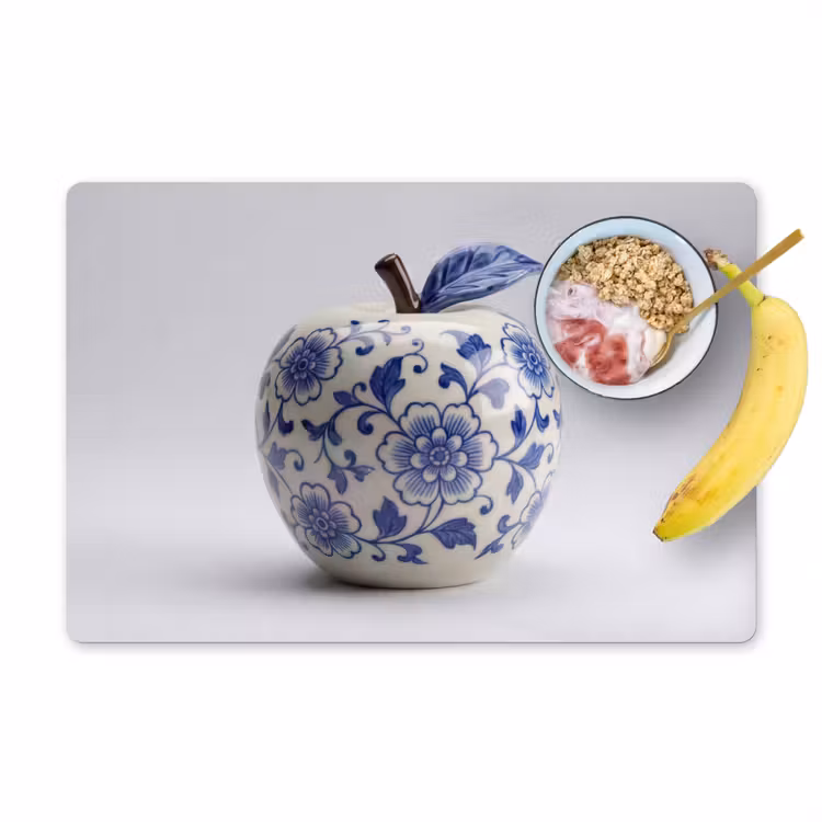 Placemat - 6 stuks - Appel - Blauw - Klassiek — 1