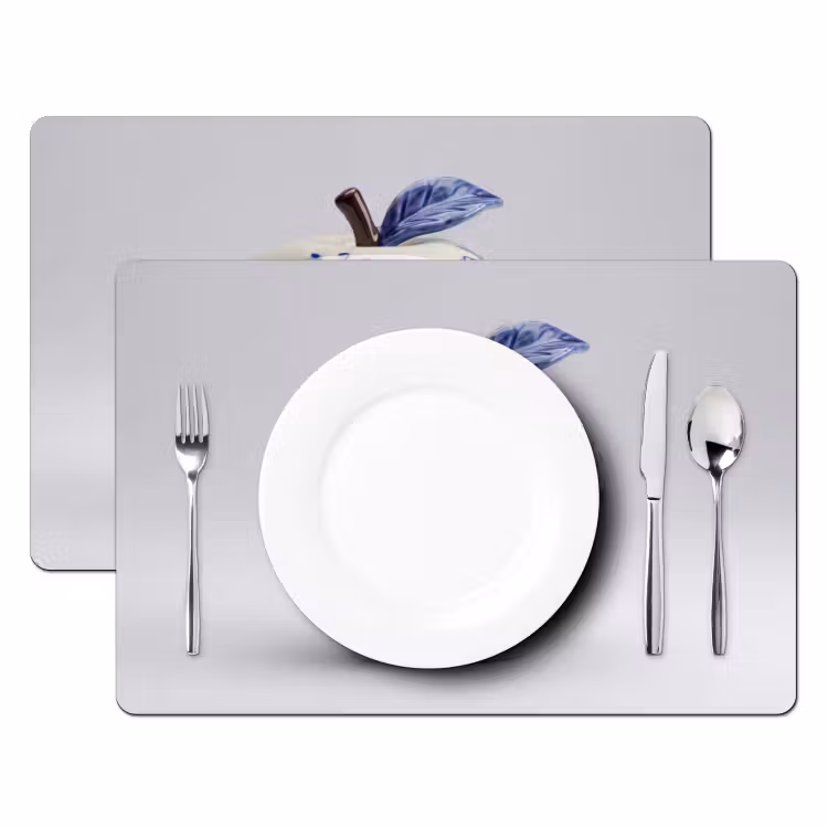 Placemat - 6 stuks - Appel - Blauw - Klassiek — 2