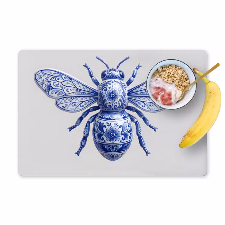 Placemat - 6 stuks - Bij - Modern - Delfts - Blauw — 1