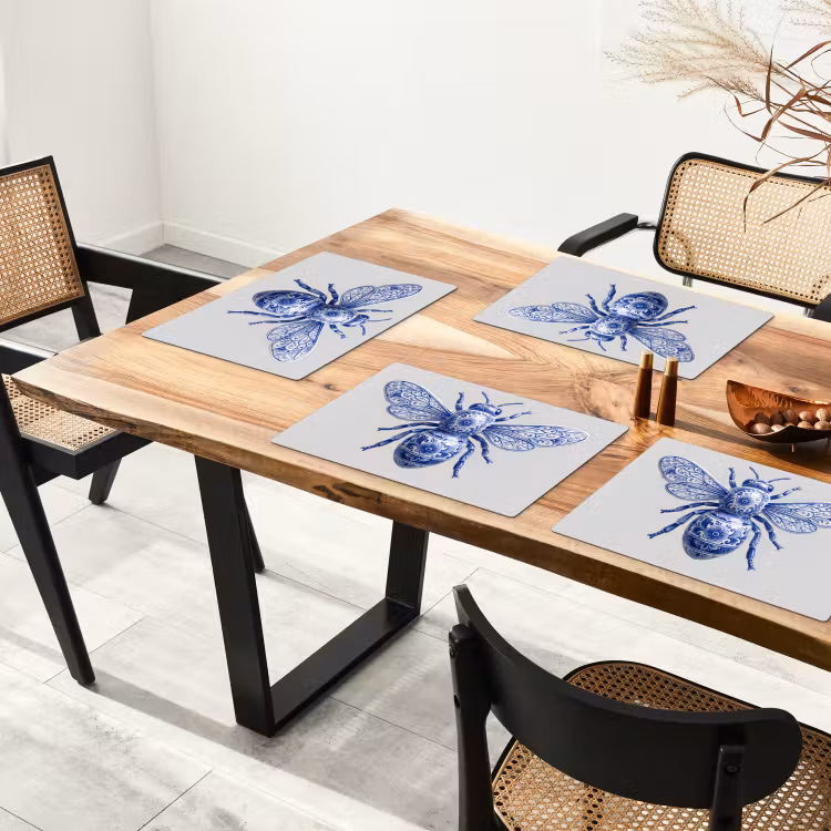 Placemat - 6 stuks - Bij - Modern - Delfts - Blauw — 5