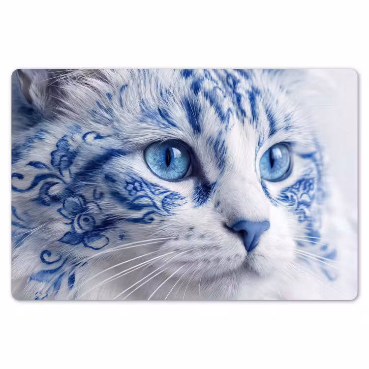 Placemat - 6 stuks - Kat - Patroon - Blauw — 7