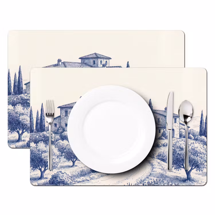 Placemat - 6 stuks - Rustiek - Landgoed - Blauw — 2