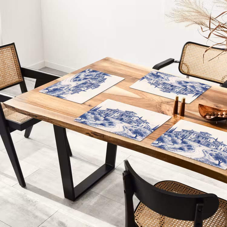 Placemat - 6 stuks - Rustiek - Landgoed - Blauw — 5