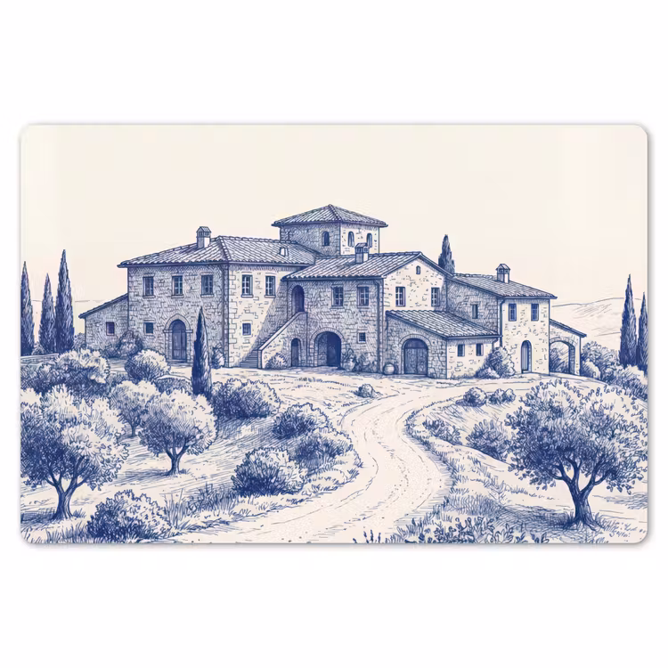 Placemat - 6 stuks - Rustiek - Landgoed - Blauw — 7