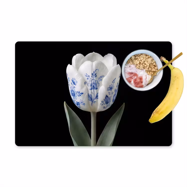 Placemat - 6 stuks - Tulp - Patroon - Blauw — 1