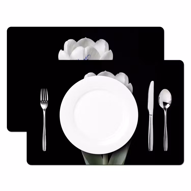 Placemat - 6 stuks - Tulp - Patroon - Blauw — 2