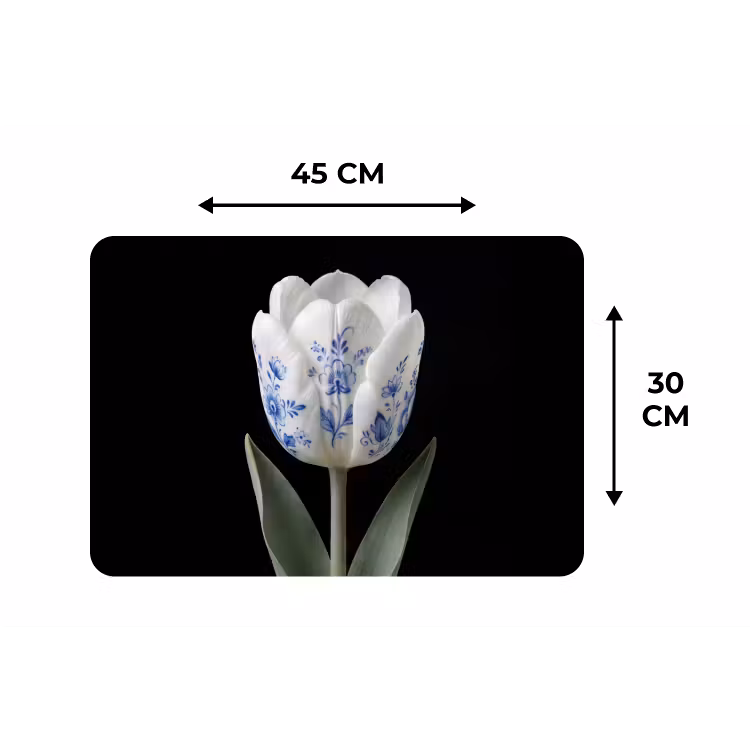 Placemat - 6 stuks - Tulp - Patroon - Blauw — 3