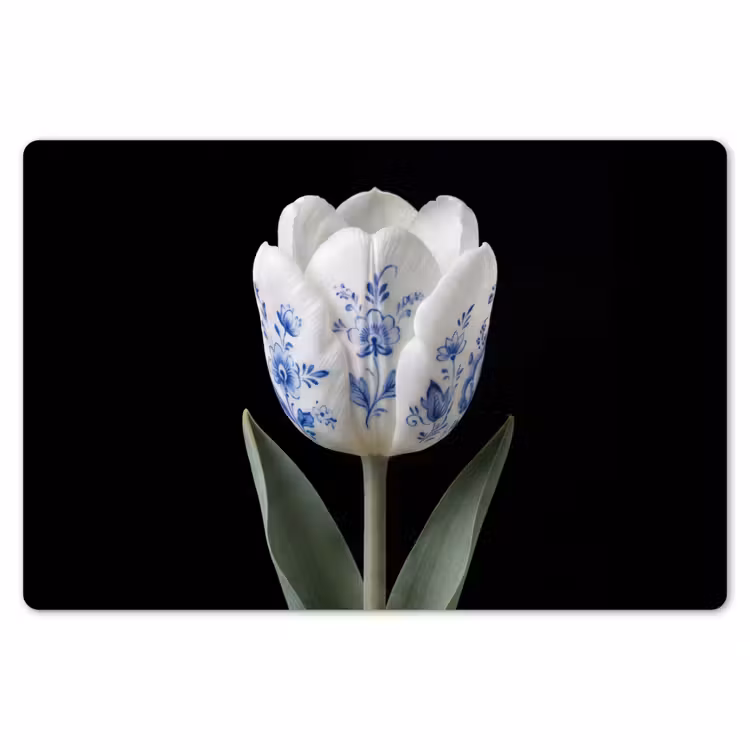 Placemat - 6 stuks - Tulp - Patroon - Blauw — 7
