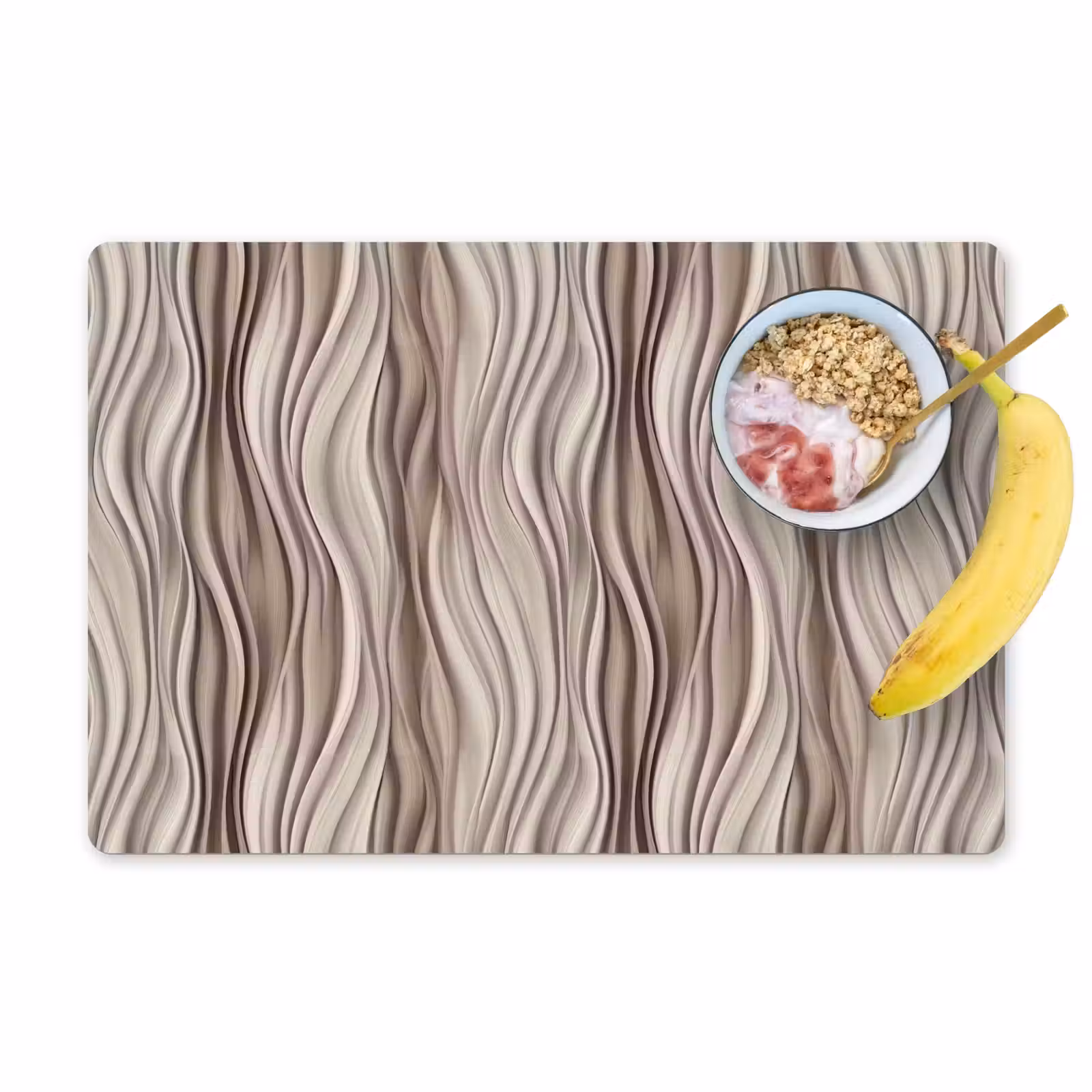 Placemat - 6 stuks - Golven - 3D - Crème — 1