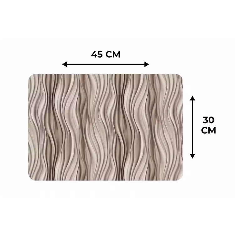 Placemat - 6 stuks - Golven - 3D - Crème — 3