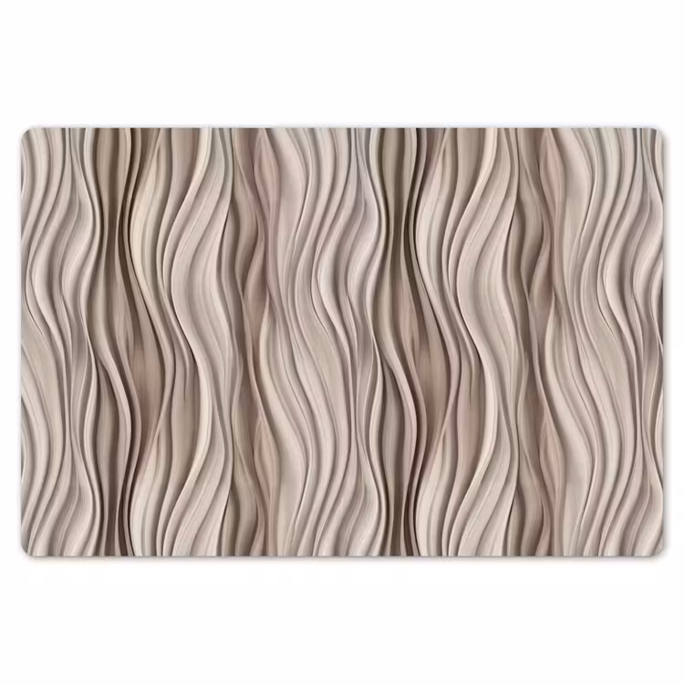 Placemat - 6 stuks - Golven - 3D - Crème — 7