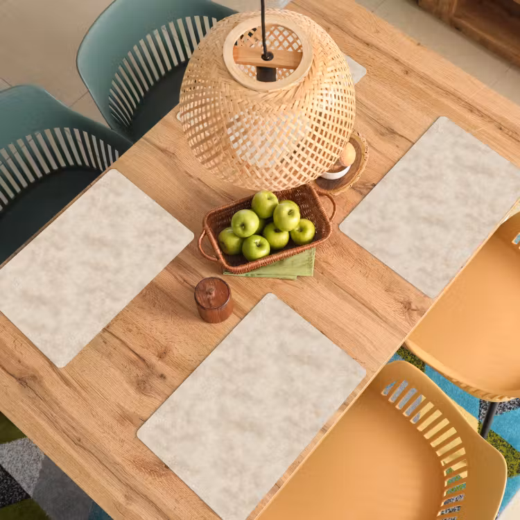 Placemat - 6 stuks - Structuur - Spikkels - Beige — 6