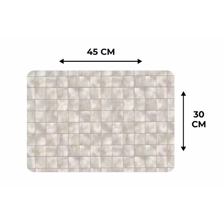 Placemat - 6 stuks - Tegels - Natuurlijk - Grijs — 3