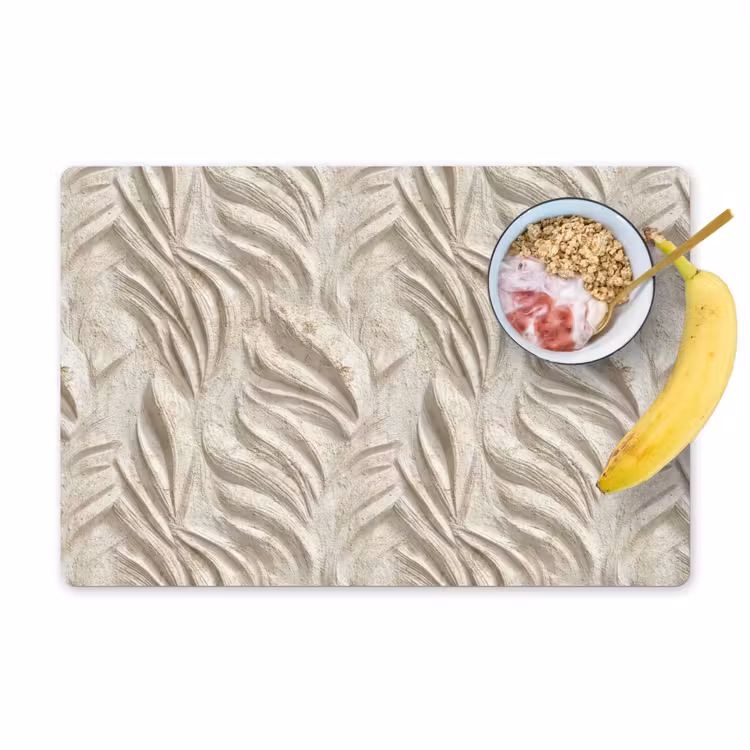 Placemat - 6 stuks - Textuur - Reliëf - Beige — 1
