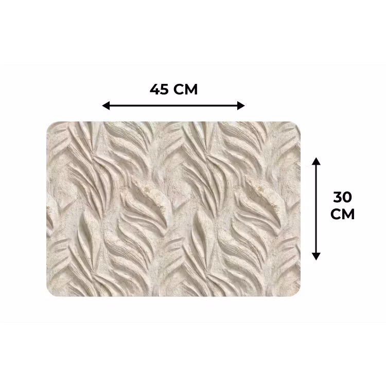 Placemat - 6 stuks - Textuur - Reliëf - Beige — 3