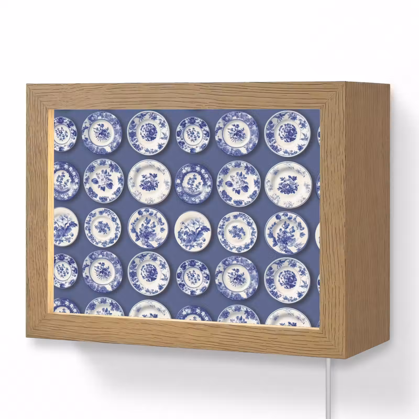 Lightbox - Wandlamp - Borden - Floraal - Blauw — 1