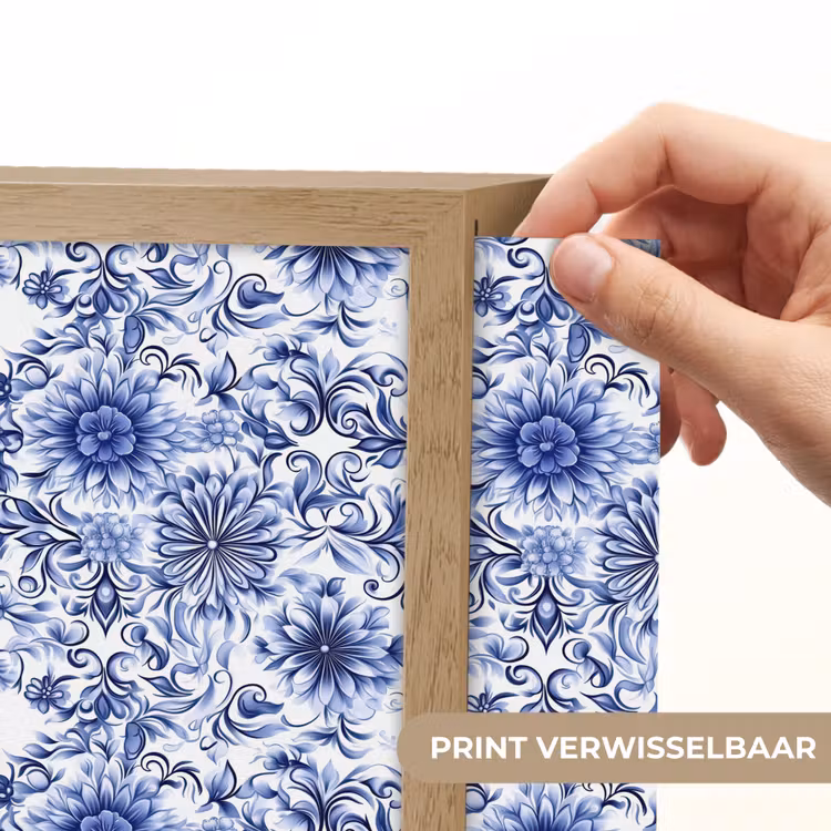 Lightbox - Wandlamp - Bloemen - Blauw - Patroon - Wit — 6