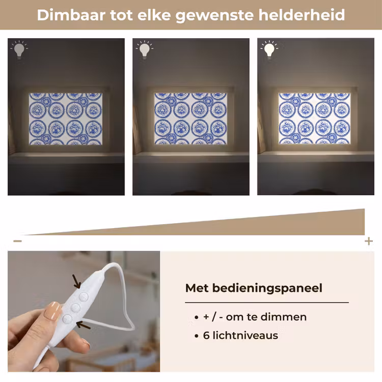 Lightbox - Wandlamp - Cirkels - Bloemen - Blauw — 8
