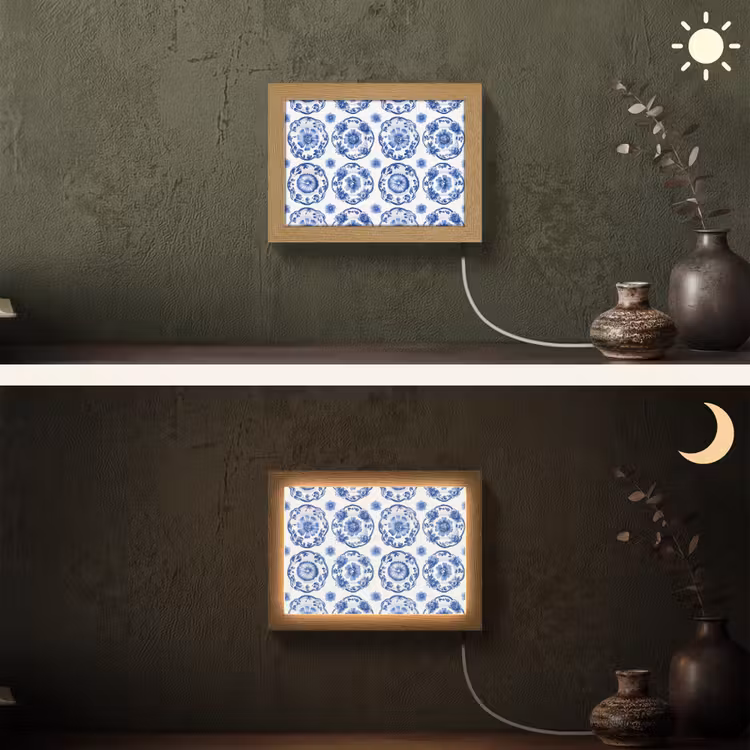 Lightbox - Wandlamp - Sierborden - Bloemen - Blauw — 3