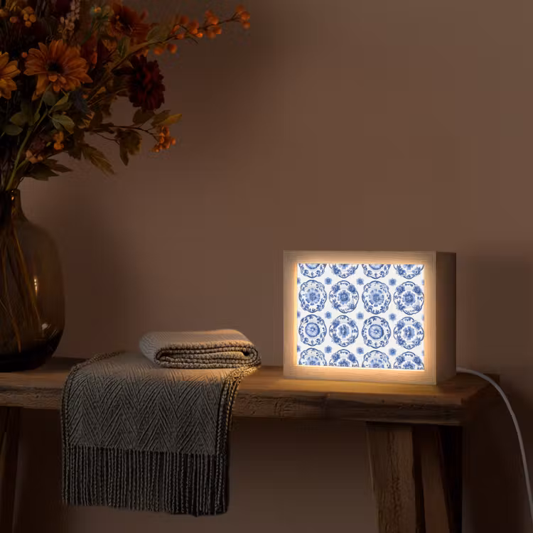 Lightbox - Wandlamp - Sierborden - Bloemen - Blauw — 5