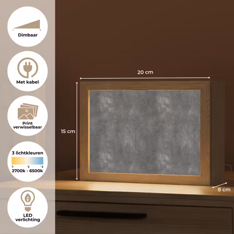 Lightbox - Wandlamp - Donkergrijs - Ruw - Beton — 9