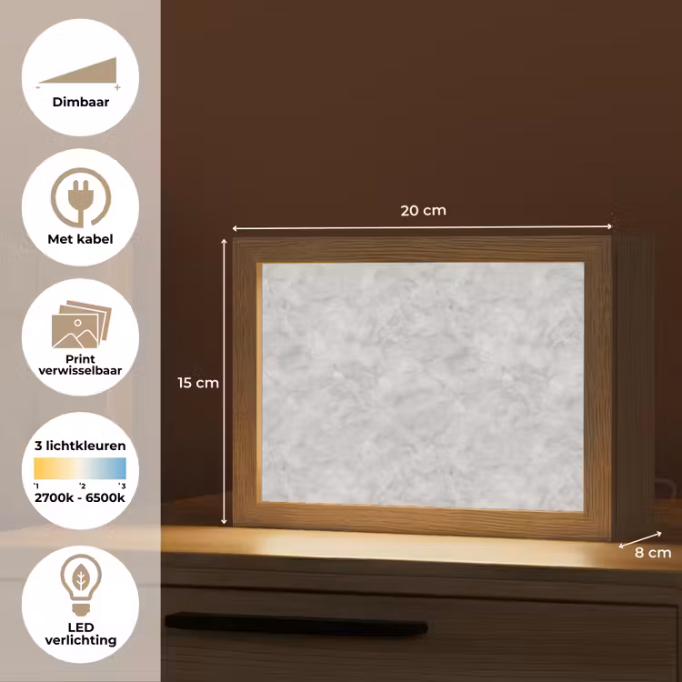 Lightbox - Wandlamp - Grijs - Marmer - Mat — 9