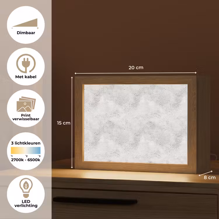 Lightbox - Wandlamp - Lichtgrijs - Ruw - Subtiel — 9
