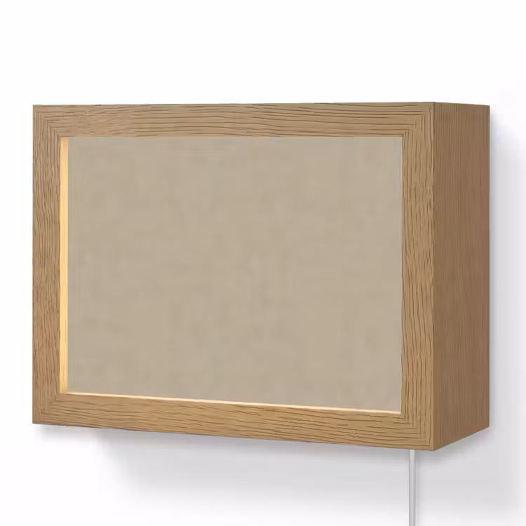 Lightbox - Wandlamp - Taupekleur - Gewolkt textuur - Natuurlijk — 1