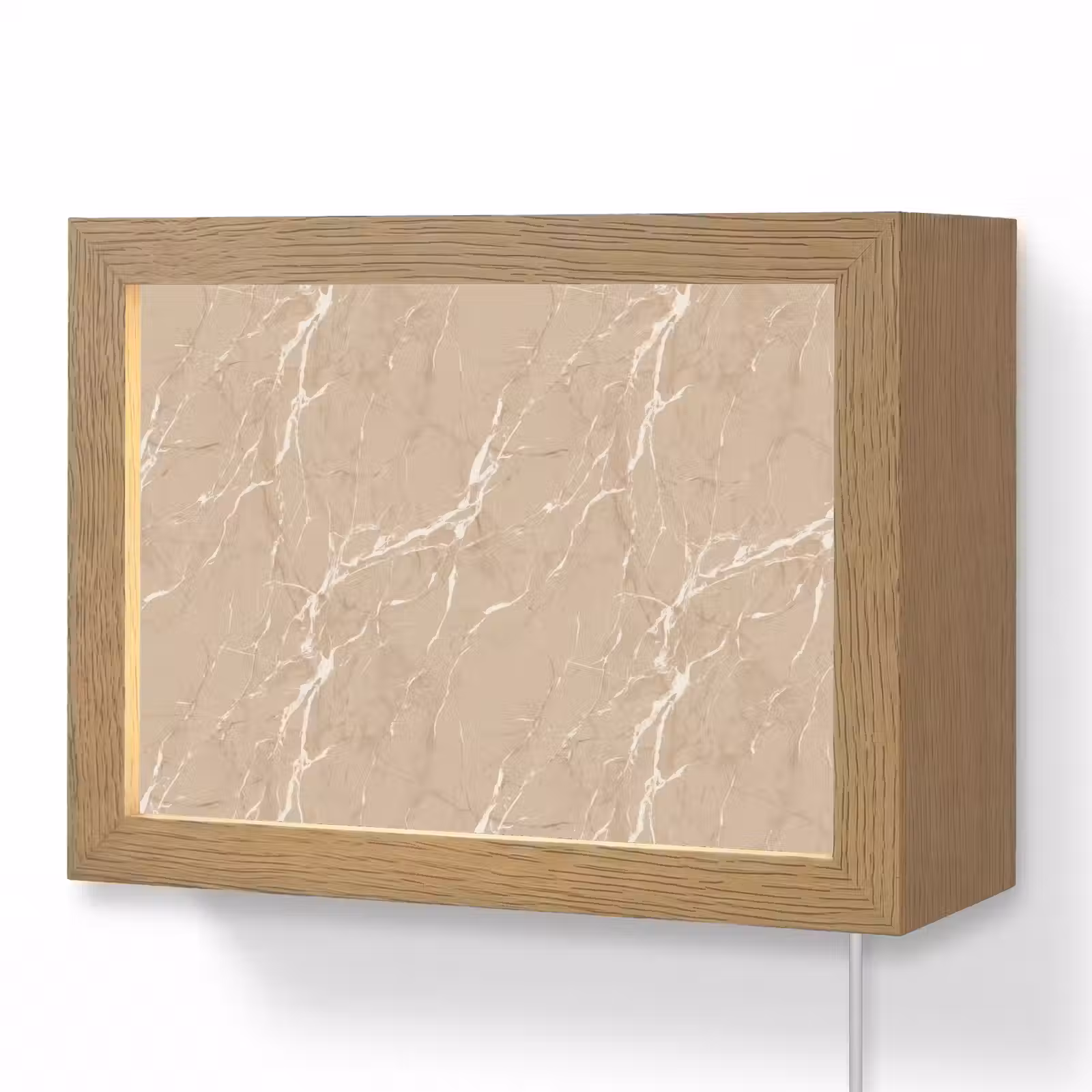 Lightbox - Wandlamp - Beige - Marmer - Organisch - Wit — 1