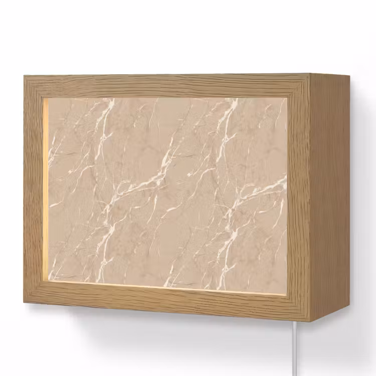 Lightbox - Wandlamp - Beige - Marmer - Organisch - Wit — 1