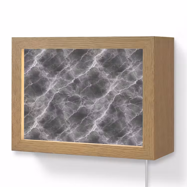 Lightbox - Wandlamp - Donkergrijs - Bliksem - Marmer — 1