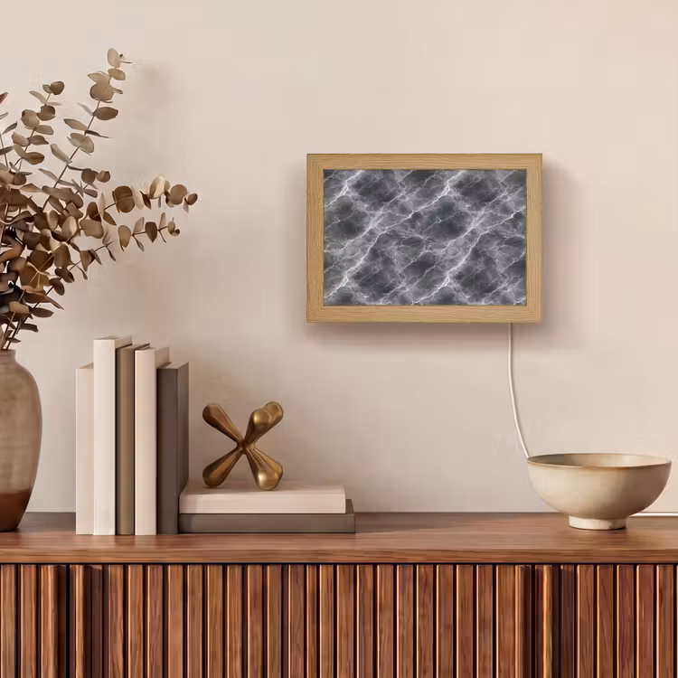 Lightbox - Wandlamp - Donkergrijs - Bliksem - Marmer — 4