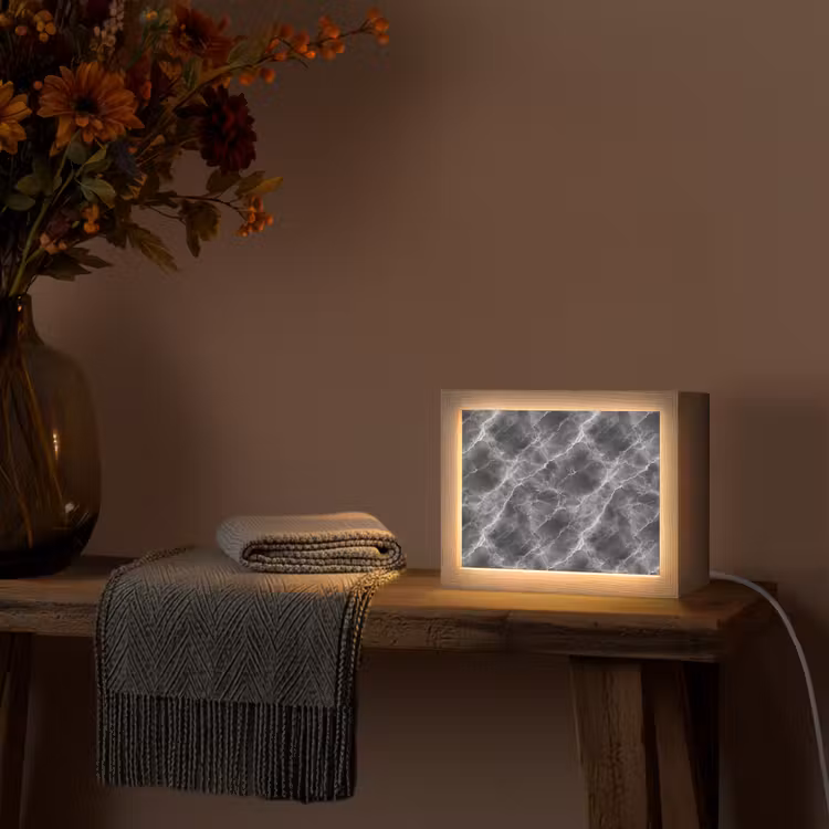 Lightbox - Wandlamp - Donkergrijs - Bliksem - Marmer — 5