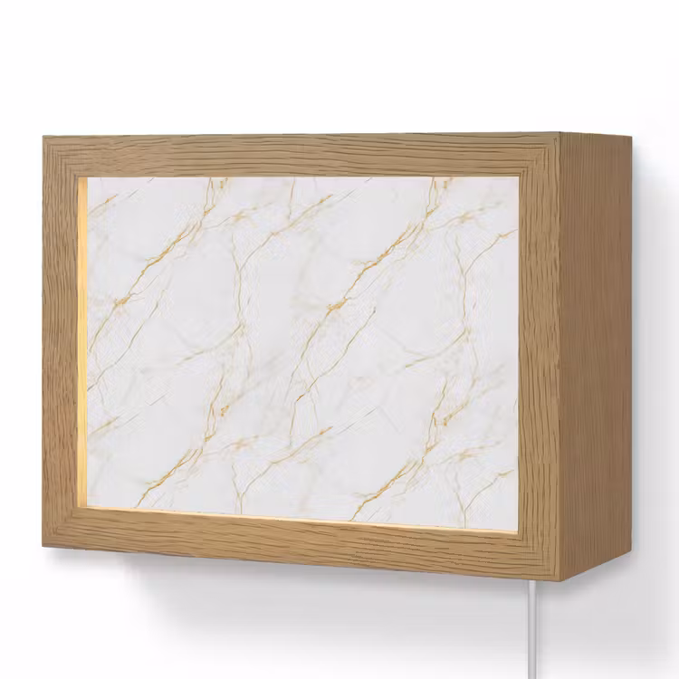 Lightbox - Wandlamp - Wit - Marmer - Goud - Luxueus — 1