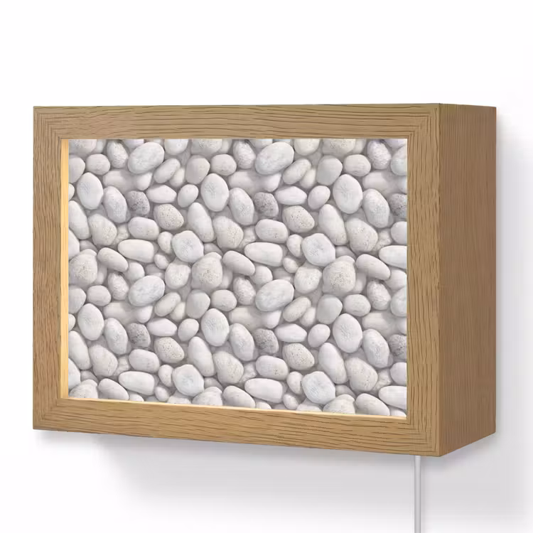 Lightbox - Wandlamp - Steentjes - Grijs - Ovaal — 1