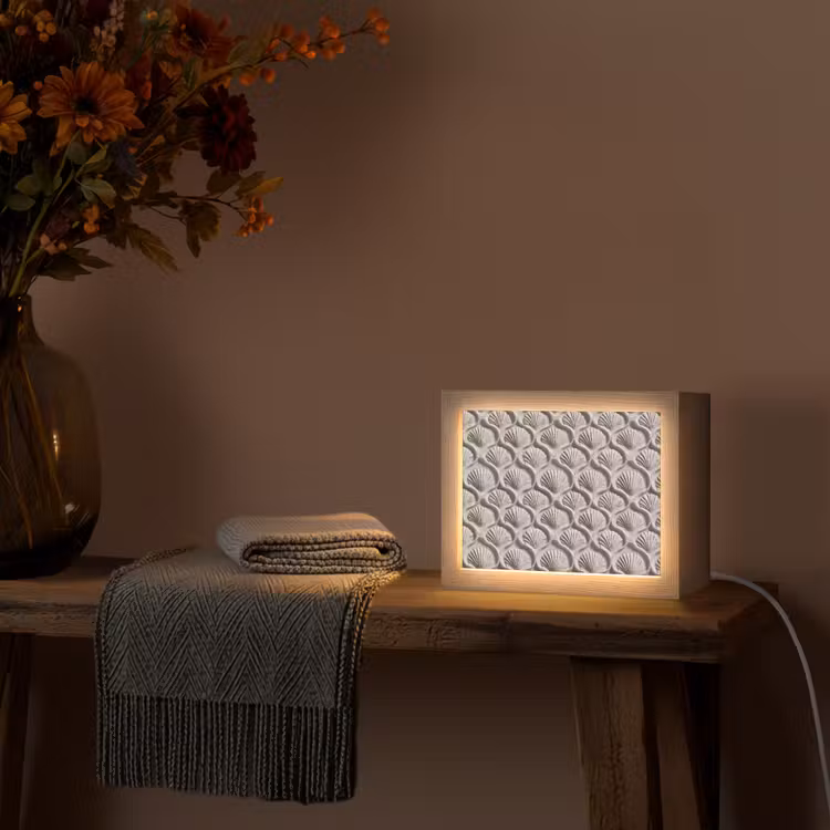 Lightbox - Wandlamp - Zand - Schelpenvorm - Grijs — 5