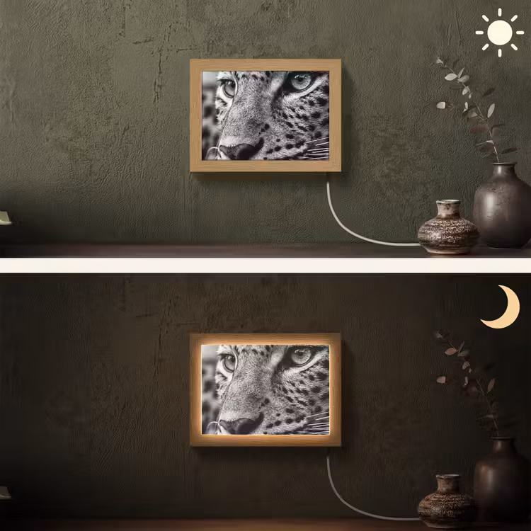 Lightbox - Wandlamp - Luipaard - Zwart - Wit - Oog — 3